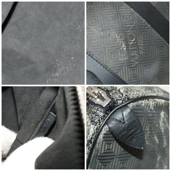 LOUIS VUITTON Damier Carbon Keepall 45 Boston Bag Black N41415 LV Auth sw1210 - Picture 15 of 16